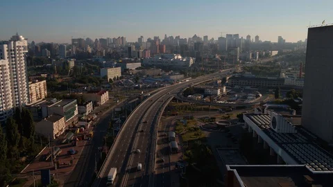 Aerial view of a city Stock Footage 129258695