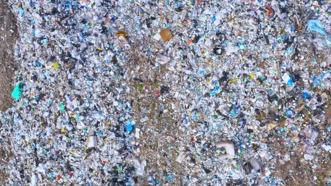 Aerial view of city garbage dump. Stock-Footage 128904575