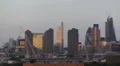 Aerial View City London Skyscrapers, Cityscape Swiss Re lloyd's Canary Wharf HD Footage