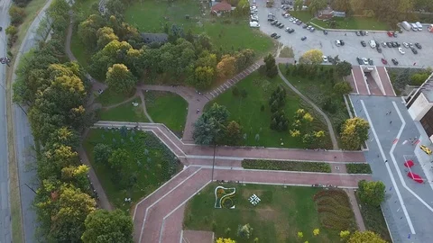 Aerial view of city park Sofia Bulgaria Video stock 95290643