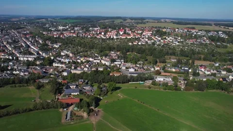 Aerial view of the city Reichenbach Stock Footage 292920751