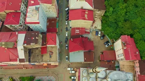 Aerial view a city with a river. Stock Footage 284687489