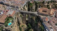 Aerial View Of City Of Ronda, Famous Historic Bridge Puente Nuevo, Spain, Europe Stock Footage