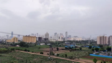 Aerial view of the city scape Stock Footage 311065597