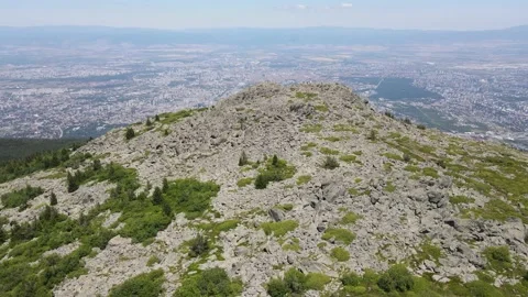 Aerial view of city of Sofia from Vitosha Mountain, Bulgaria Stock Footage 201493139
