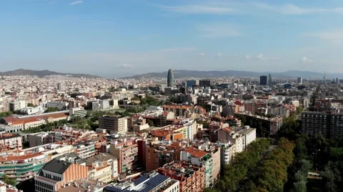 Aerial view of a city in Spain Stock Footage 164143904