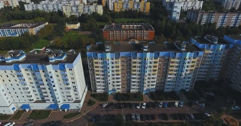 Aerial view of city in summer Video stock 85114021