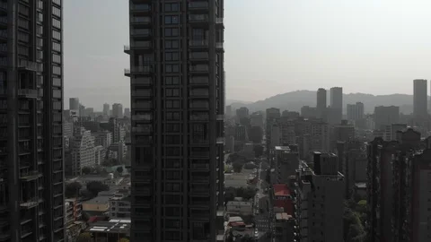 Aerial view of City of Taipei, Taiwan Stock Footage