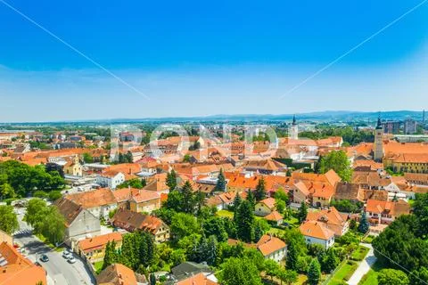 Aerial view of city of Varazdin, Croatia Stock Photos