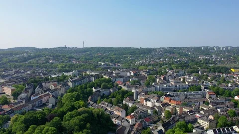 Aerial View City Wuppertal Germany Stock Footage