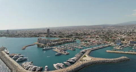 Aerial view of the cityscape of Limassol, Cyprus. Stock Footage 252255252
