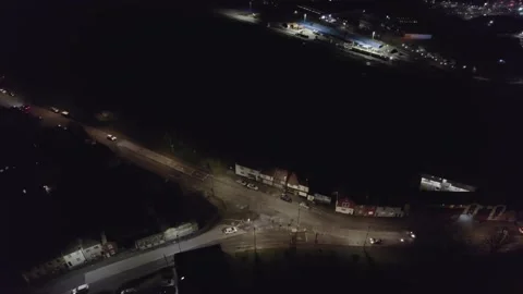 Aerial view of cityscape at night Stock Footage 231161884