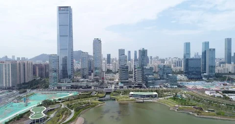 Aerial View of Cityscape of Shenzhen Stock Footage 103564981