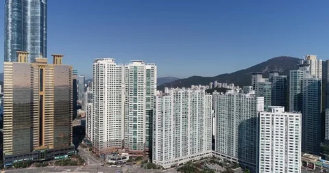 Aerial view of the cityscape, Skyscraper of Centum city in Busan Stock Footage 100962140