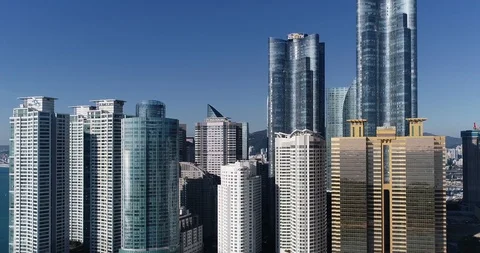 Aerial view of the cityscape, Skyscraper of Centum city in Busan Stock Footage 100962207