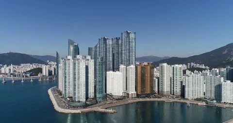 Aerial view of the cityscape, Skyscraper of Centum city in Busan Stock Footage 100962302