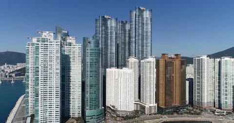 Aerial view of the cityscape, Skyscraper of Centum city in Busan Stock Footage 100962304
