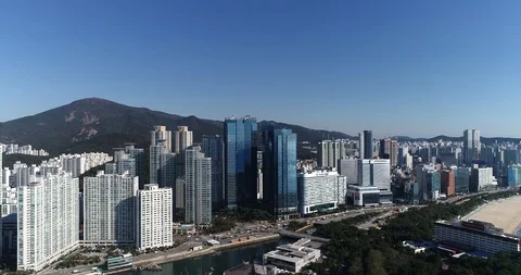 Aerial view of the cityscape, Skyscraper of Centum city in Busan Stock Footage 100962313