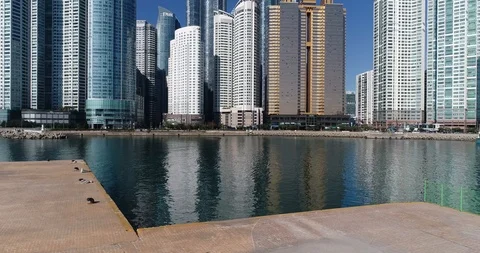 Aerial view of the cityscape, Skyscraper of Centum city in Busan Stock Footage 100962419