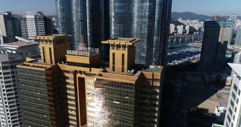 Aerial view of the cityscape, Skyscraper of Centum city in Busan Stock Footage 100962434