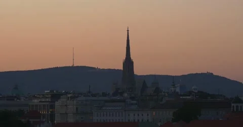 Aerial view of cityscape at sunset Stock-Footage 67581436
