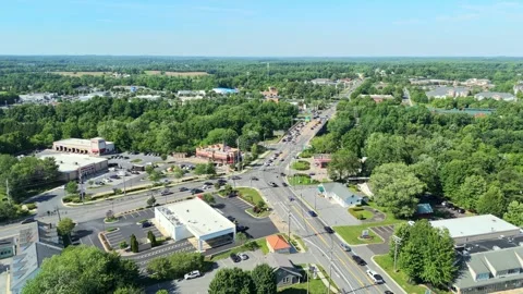 Aerial View of Clarksville Pike Intersection and Fulton Station Retail Stock Footage 336699141
