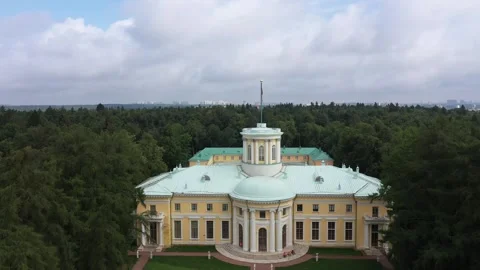 Aerial view of a classical palace and upper roof Vidéo 321896797