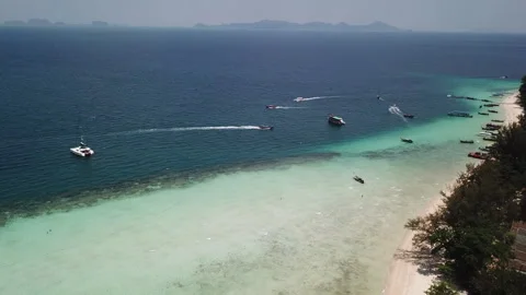 Aerial view clear wave and white beach in Koh Kradan island in Trang, Stock-Footage 271073059