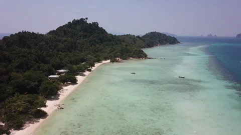 Aerial view clear wave and white beach in Koh Kradan island in Trang, Stock-Footage 271073068