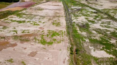 Aerial view of cleared ground ready for construction Video stock 132471147