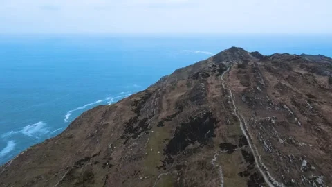 Aerial view of cliff Sheep's Head in ireland Stock Footage 267076538