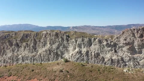 Aerial view of cliffs and mountains 3 Stock Footage 294102876