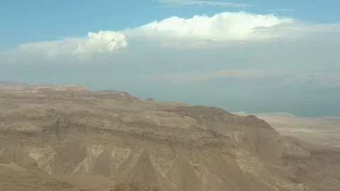 Aerial view of cliffs and vast Judean Desert. Israel. DJI_0158-02 Video stock 120926247