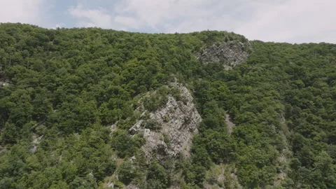 Aerial view of cliffs in The Appalachian Mountains Video stock 340449955