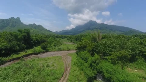 Aerial view of cliffs Gunung Ringgit in Situbondo, Indonesia. Stock Footage 240195033