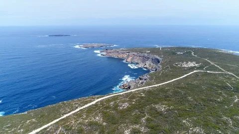 Aerial view of cliffs on Kangaroo Island, Flinders Chase National Park Stock Footage 86531918