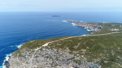 Aerial view of cliffs on Kangaroo Island, Flinders Chase National Park Stock Footage 86531942