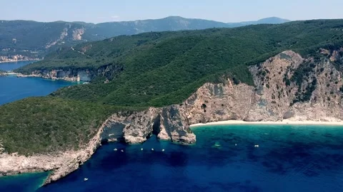 Aerial View of Cliffs Overlooking the Sea. Drone Footage Stock Footage 282800599