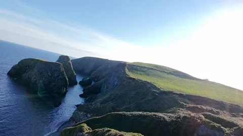 Aerial View of Cliffs at Trá na Madraí Templebreedy County Cork Stockbeeldmateriaal 337851748