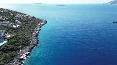 Aerial View of a Cliffside Seashore Stock Footage 300003626