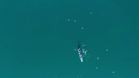 Aerial View of Close Lake Surface in Lugu Lake Yunnan China Video stock 336901704