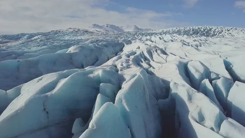 Aerial view. Close up of Largest Glacier in the world. Antarctica Video stock 128726693