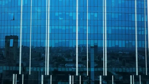 Aerial view of close up of a skyscraper Stock Footage 119786836