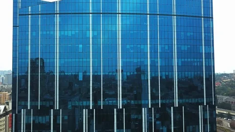 Aerial view of close-up of a skyscraper Stock Footage 121973110