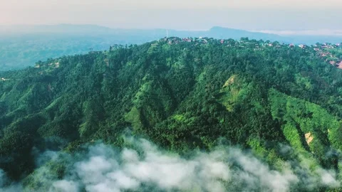 Aerial View of Cloud-Covered lush Mountains in Sajek Valley, Bangladesh Stock Footage 285276862
