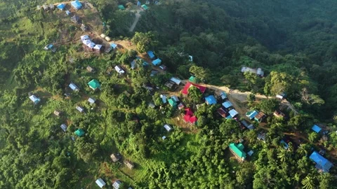 Aerial View of Cloud-Covered lush Mountains in Sajek Valley, Bangladesh Stock Footage 285278900
