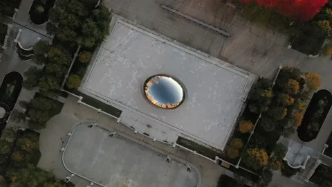 Aerial view of Cloud Gate, Chicago, Illinois, United States. Stock Footage 155442287