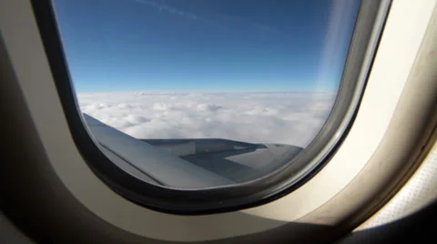 Aerial view of cloud, inside airplane, Tibet, China Video stock 33528817