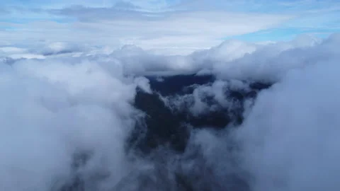 Aerial view of clouds above the blue sky with the sun shining. Stock Footage 222462028