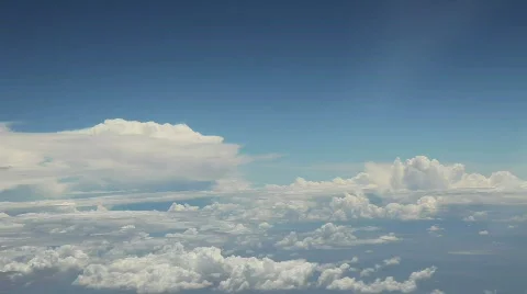Aerial View of Clouds from Airplane Stock Footage 499939